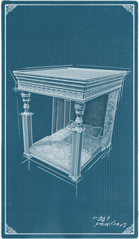 an image of the Nightingale structure Art Nouveau Canopy Bed