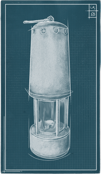 an image of the Nightingale structure Flame Safety Mining Lamp