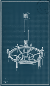 an image of the Nightingale structure Wagon Wheel Chandelier