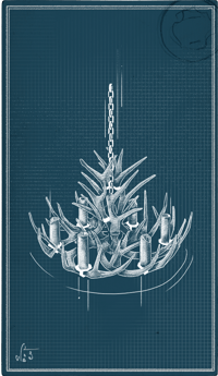 an image of the Nightingale structure Antler Chandelier